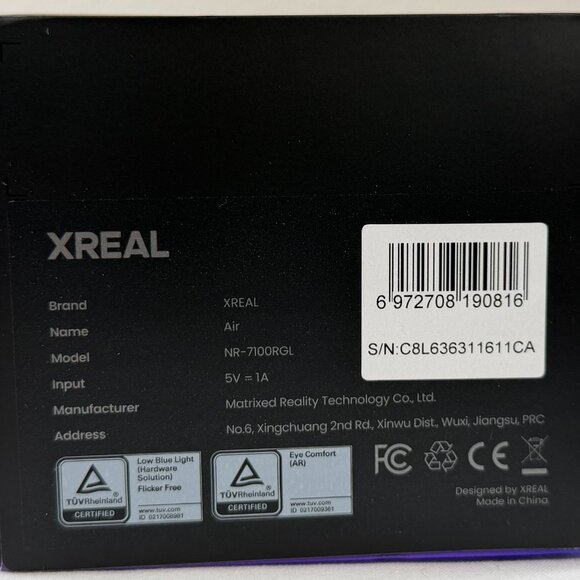XREAL Air AR Smart Glasses Model NR-7100RGL with Case, Cable & Accessories NREAL - Picture 4 of 16
